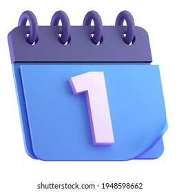 Daily Calendar Plan Icon With Number 3D Render Illustration