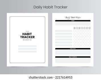 Daily Habit Tracker Log Book