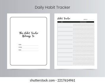 Daily Habit Tracker Log Book