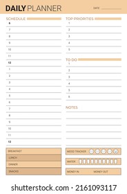 Daily Planner Printable Template Daily Do Stock Illustration 2161093117 ...