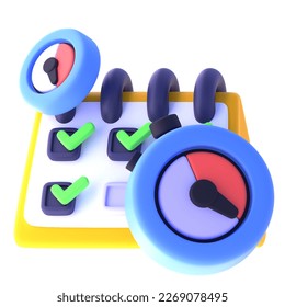 Daily Task in 3d render for graphic asset web presentation or other