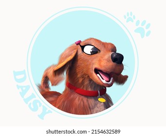 Daisy 3d Dog Character Model 