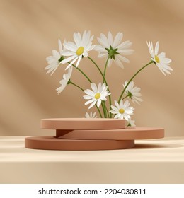 Daisy Flower Backdrop 3d Rendering Mockup Stock Illustration 2204030811 ...