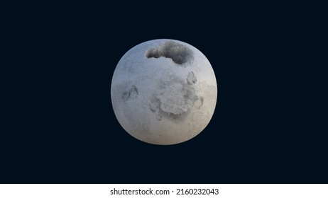 A Damage White Planet In Solar System Formation, 3D Illustration, Can Be Used As Wallpaper, Background, Painting Or Story Book\