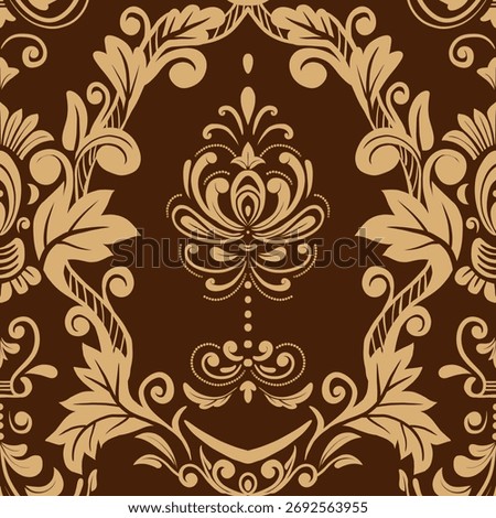 Damask Nature Pattern Background Illustration For Cover, Banner, Notes. Aesthetic Background. Damask Pattern Background. Seamless background. 