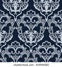 Damask Paisley Wallpaper. Seamless Background, Grunge Style