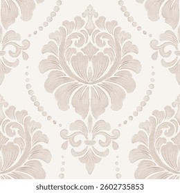 Damask seamless pattern element. Vintage classical old fashioned damask ornament, seamless texture for wallpapers, textile.
