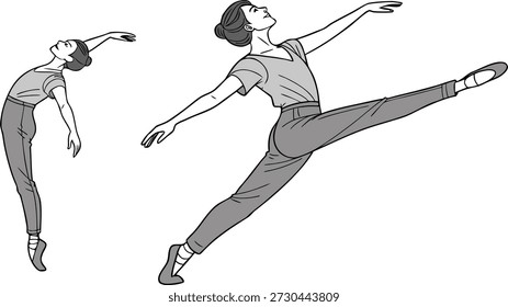 Dance pose featuring a cross step movement, emphasizing rhythm, coordination, and dynamic body motion. The pose captures fluid footwork and expressive energy, making it ideal for dance illustrations, choreography references, performance art, fitness visuals, and creative projects.