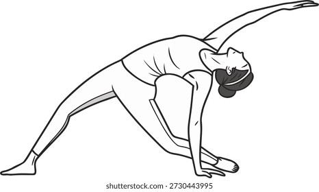 Dance pose featuring a deep backbend, showcasing flexibility, core strength, and elegant body arch. The pose emphasizes controlled movement, fluidity, and expressive posture, making it ideal for dance illustrations, choreography references, fitness visuals, performance art, and creative projects.