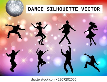 Dance Silhouette Vector Set made with Generative AI.