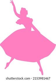 Dancing Ballerina Silhouette Illustration Color Pink Stock Illustration ...
