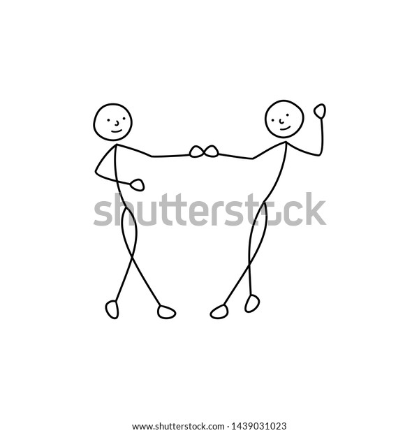 Dancing Couple Sketch Stick Figure Man Stock Illustration 1439031023 ...