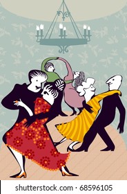 Dancing Couples Vector Available My Portfolio Stock Illustration 68596105