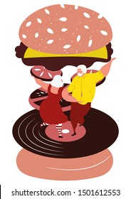 The Dancing Fat Couple On A Burger