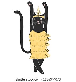 Dancing Lady Cat From The Jazz Age