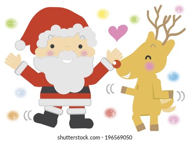 Dancing Reindeer Santa Stock Illustration 196569050 | Shutterstock