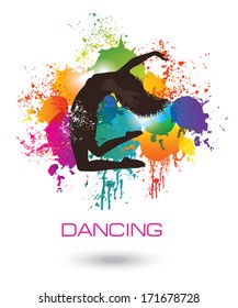Dancing Woman. Colorful dancing concept 2. 