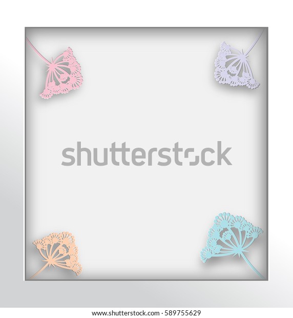 Dandelion Flower Paper Art Craft Style Stock Illustration 589755629