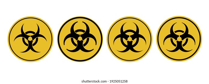 Danger attention sign viral danger. Warning. biological and radiation hazard illustration.