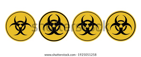 Danger attention sign viral danger.
Warning. biological and radiation hazard
illustration.