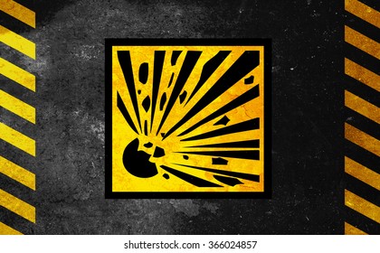 Danger of explosions - sign - danger background