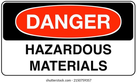 Danger Hazardous Materials Sign On White Background