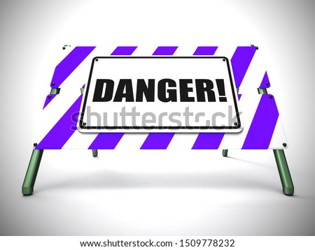 Danger sign warning to take heed and be careful. A dangerous risk of an accident - 3d illustration