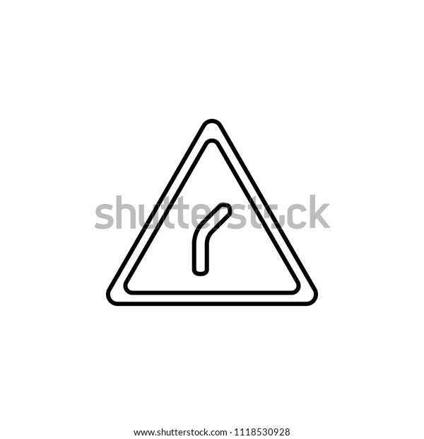 Dangerous Bend Icon Element Traffic Signs Stock Illustration 1118530928 ...