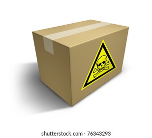 Dangerous Goods Being Shipped Representing The Hazards Of Cargo.