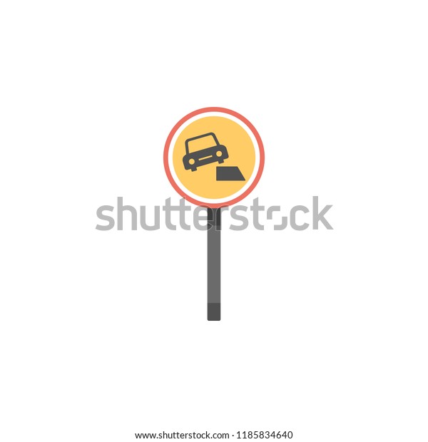 Dangerous roadside colored icon.
Element of road signs and junctions icon for mobile concept and web
apps. Colored Dangerous roadside can be used for web and
mobile