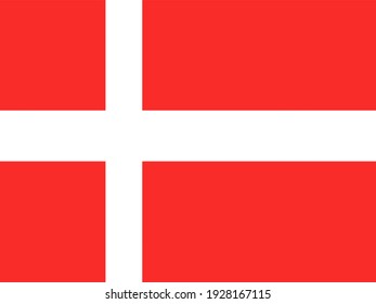 Danish flag or  The Dannebrog flag is a red rectangular flag.