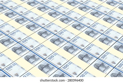 Danish Krone Bills Stacks Background.