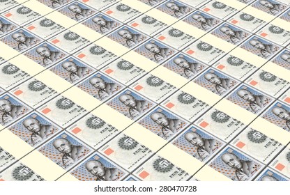 Danish Krone Bills Stacks Background.