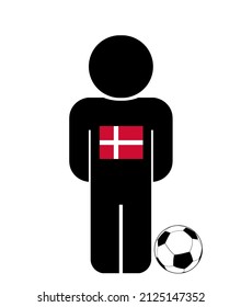 Danish Soccer Player, Illustration Flat Style