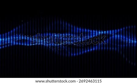 a dark abstract background with a blue wave pattern and vertical lines, creating a modern digital design element