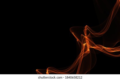 Dark abstract background with a glowing abstract waves, abstract background