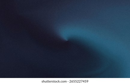 A dark, abstract background with a smooth gradient transitioning from deep navy blue to a vibrant teal. A subtle, sharp point of light emanates from the center.