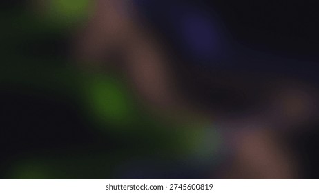 A dark abstract background with soft focus creating a sense of mystery and depth. Streaks of green blue and brown light blend seamlessly across the canvas.