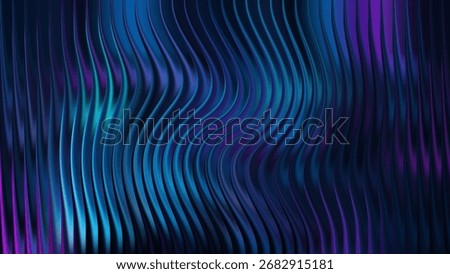 Dark abstract background with wavy vertical lines in blue and purple