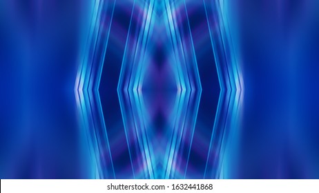 Dark Abstract Futuristic Background. Neon Glow, Light Lines, Shapes. UV Light.