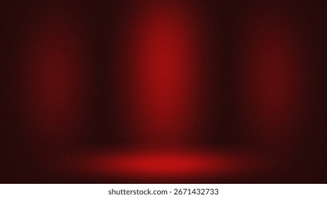 Dark abstract gradient studio room with red light highlights, background and industrial advertising or business website.