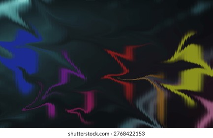 Dark Abstract Starburst Explosion Vector – Neon Blue Pink Yellow Fractal