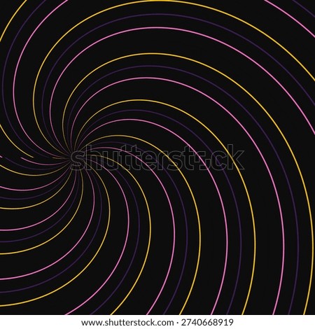 A dark background features a luminous multicolor spiral swirl forming a hypnotic vortex ideal for modern design and digital art projects.