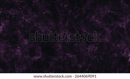A dark background is filled with a soft purple cloud of particles, creating an ethereal and dreamlike visual texture for artistic and