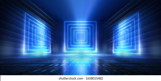 Dark background with lines and spotlights, neon light, night view. Abstract blue background.
 - Shutterstock ID 1658015482