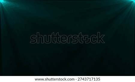 A dark background with soft blue light rays emanating from the top corners, creating a dramatic and atmospheric effect