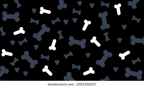 Dark background, sparse dark grey dog treats pattern. Cute seamless pattern of dog treats - Powered by Shutterstock