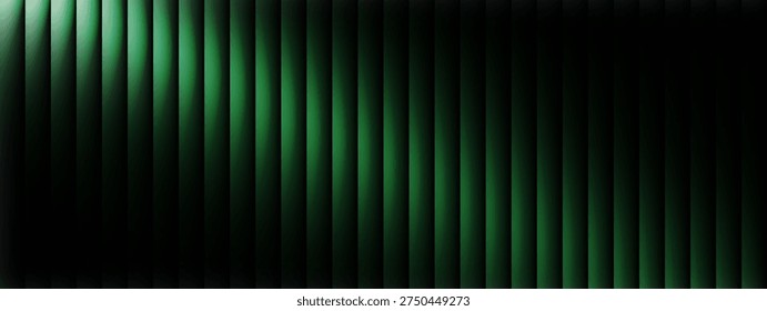 The a dark background with vertical green light stripes of varying intensity. The stripes create a gradient effect, with some areas glowing more brightly than others, giving a sense of depth and dimension. The overall mood is futuristic and cyber, with a strong contrast between the luminous green and the dark backdrop.