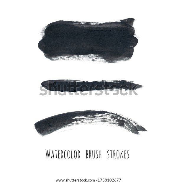 Dark black grunge watercolor, ink texture
set, hand painted dry brush splashes, strokes, stains, spots,
blots, dividers, labels, templates, dirty shapes. Abstract acrylic
monochrome
background.
