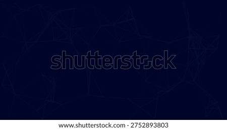 Dark blue background showcasing a delicate web of interconnected thin lines and glowing nodes. Represents network or connections. Scientific feel.